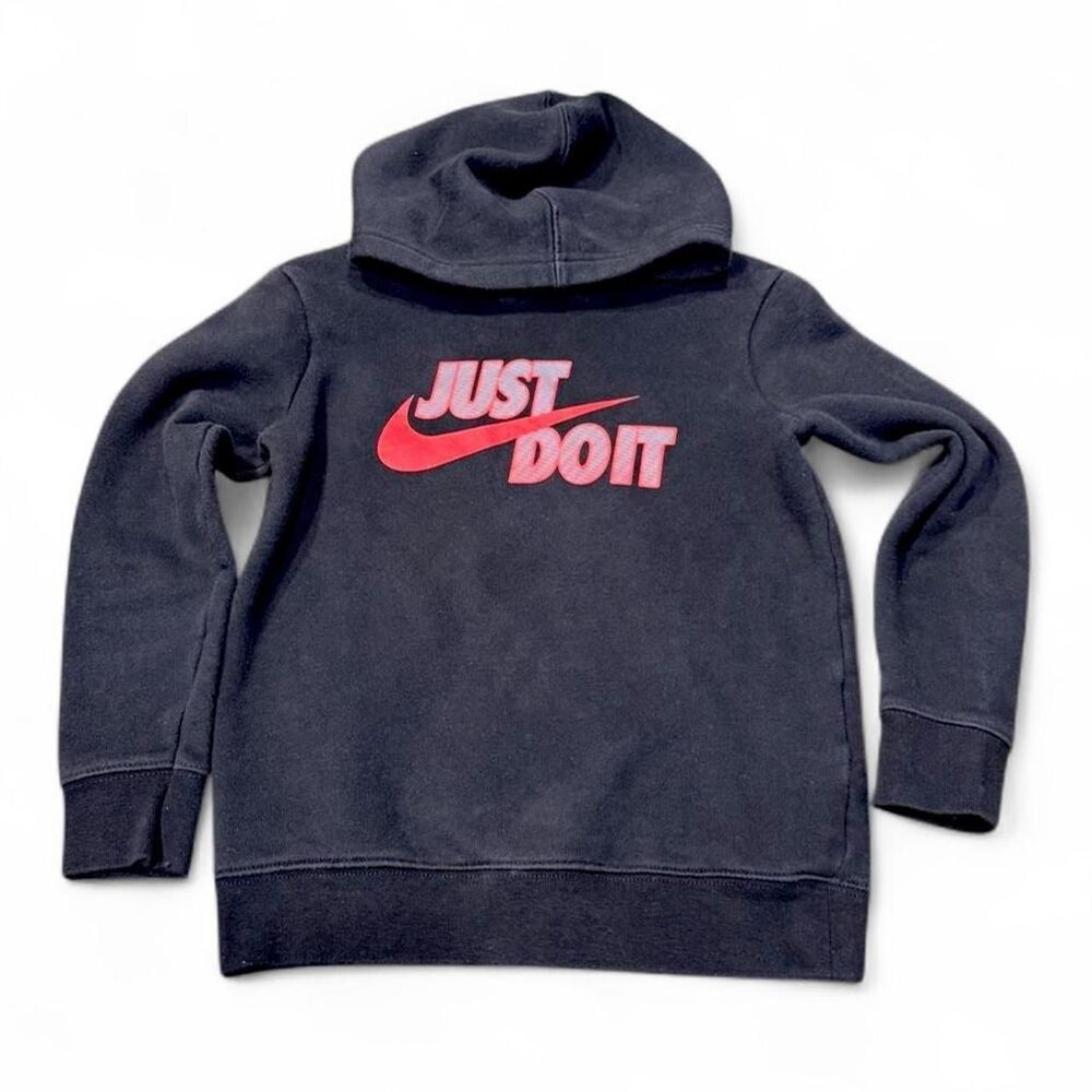 Nike Kids Pullover Just Do It Hoodie Black Pink Size 4-5 years